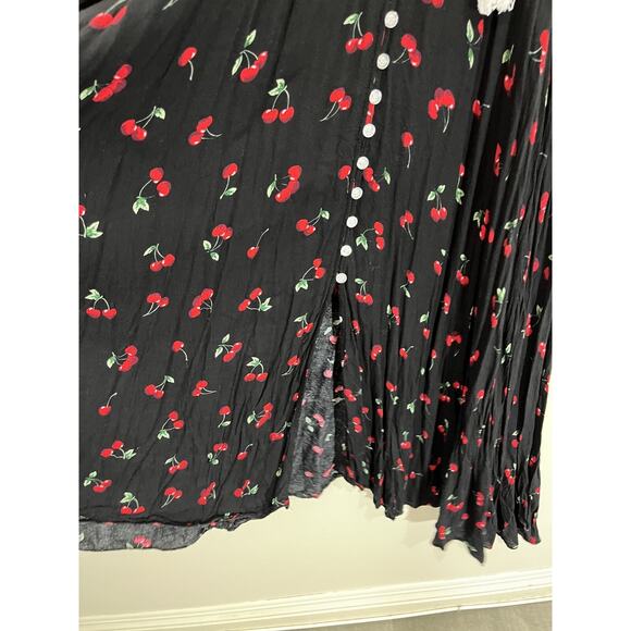 Cherries Cherry Girl Cottagecore Romantic Boho Maxi Dress Whimsigoth Y2K Pin Up - Picture 8 of 16